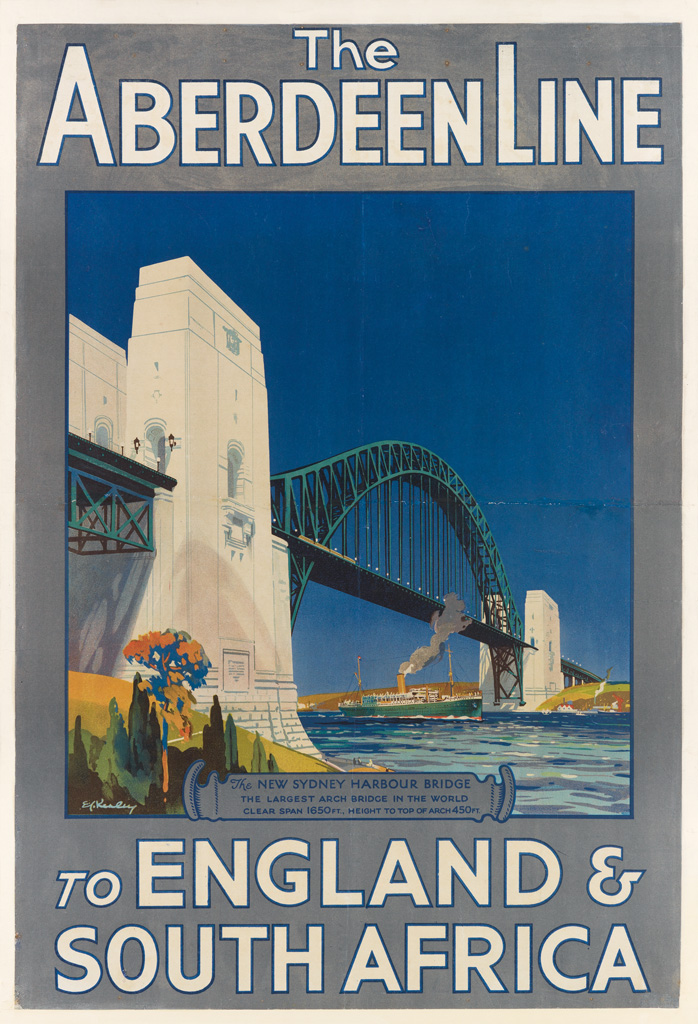 E.V. KEALEY (DATES UNKNOWN). THE ABERDEEN LINE / TO ENGLAND & SOUTH AFRICA. 1932. 36x25 inches, 91x63 cm.